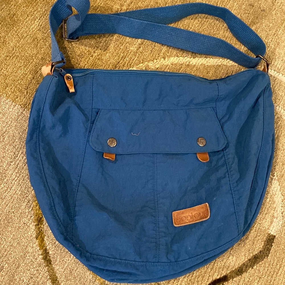 ~Bonjour Paris~ Vintage Blue Messenger Bag